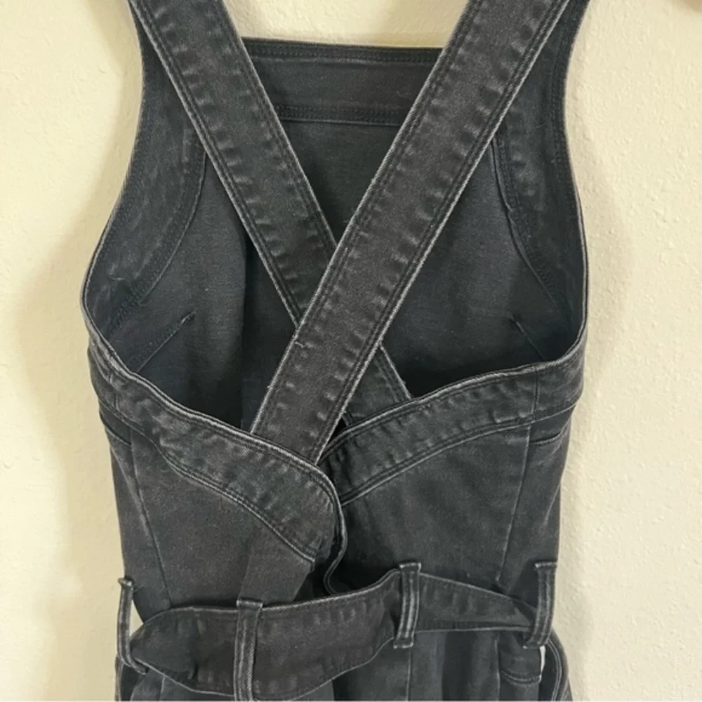 Zara Denim Mini Dress Crossback Belted